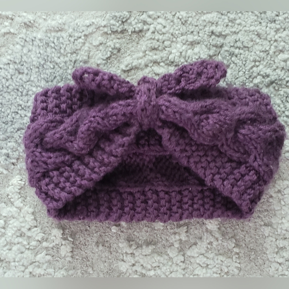 Purple Knitted Kids Headband